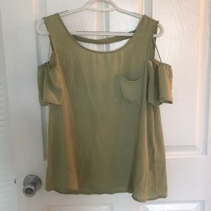 Lily White cold shoulder open back blouse